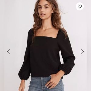 Madewell Square Neck Puff Sleeve Top